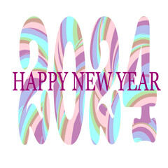 2024 Happy new year sign and label