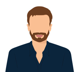 handsome young man portrait- vector illustration