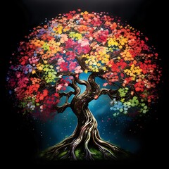 Colorful tree in autumn