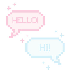 Naklejka premium Isolated colored pixelated comic speech bubble chat Vector