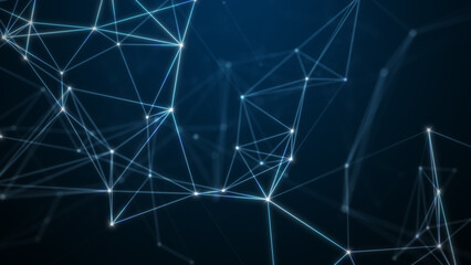 Abstract technology background from lines and dots. Space geometrical backdrop