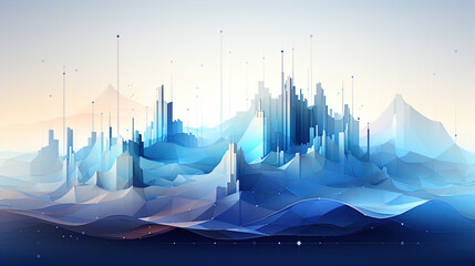 blue abstract cityscape business industry illustration background UI Technology 