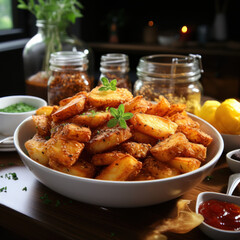 Juicy chicken nuggets fried in the air fryer 
