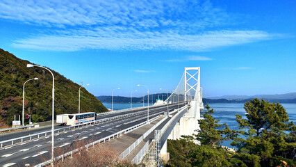 大鳴門橋の徳島側からの風景
