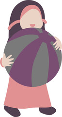 Muslim kid playing ball