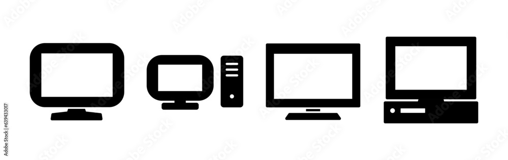 Poster computer icon vector. computer monitor icon.