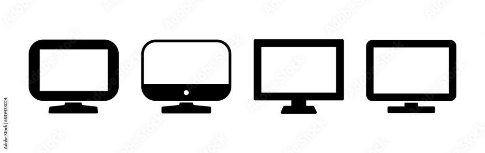 Poster computer icon vector. computer monitor icon.