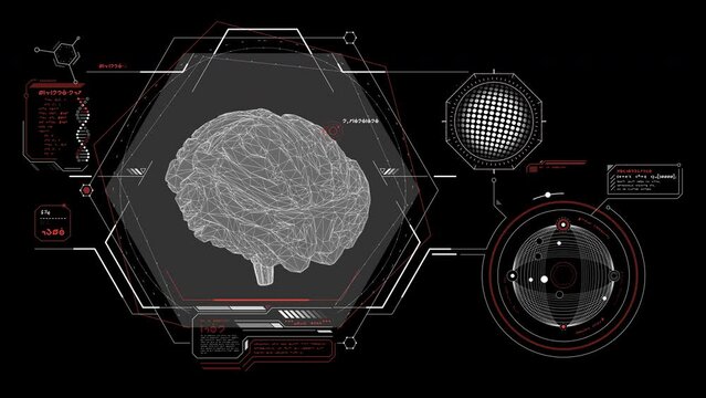 Medical research in an animated alien interface.