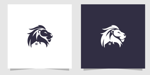 lion with home logo design © Sejivva_STD
