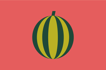 Watermelon minimalist, vector design (summer fruit red watermelon)