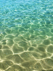 Beautiful beach with transparent clear water, Ripples are cool in summer of Japan.