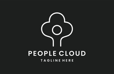 People Cloud logo designs concept vector, Cloud logo template, logo symbol
