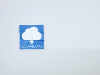 Cloud technology concept with icon on wooden blocks.