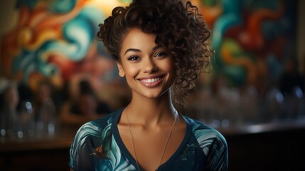 A happy young new teacher ready to start the school year. Generative AI. 