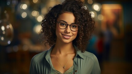 A happy young new teacher ready to start the school year. Generative AI. 