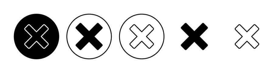 Close icon set. Delete icon vector. cross sign