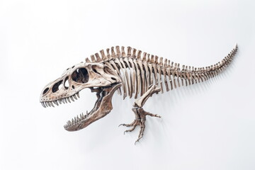 Obraz premium Dinosaur skeleton on white background