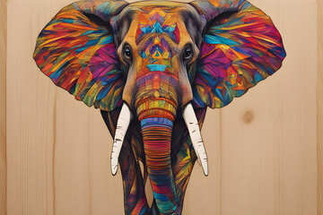 Elephants, faces, high definition, 4K, pixels, illustrations, animals, wild animals, fancy,generative ai