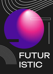 Minimalistic Poster In Lofi Cyberpank Style. Vector Illustration