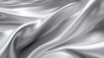 Fototapeta premium Elegance abstract soft focus wave glossy silver fabric use for background