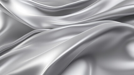 Fototapeta premium Elegance abstract soft focus wave glossy silver fabric use for background