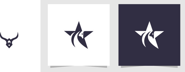 Fototapeta premium star with horse logo design