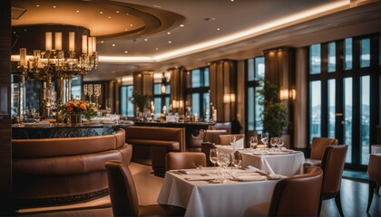 Luxury travel concept featuring fine dining in an exclusive fancy restaurant with exquisite cuisine and great service