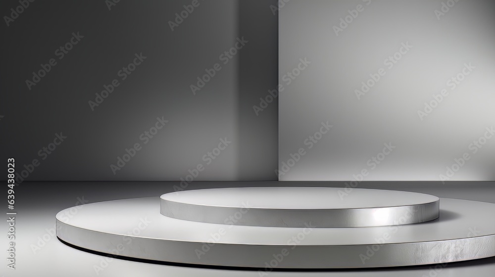 Poster abstract minimalistic white scene with geometric shapes. visualization ai