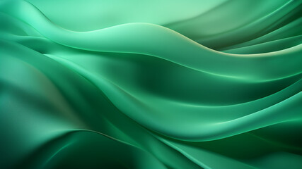 Obraz premium Elegance abstract soft focus wave glossy green fabric use for background