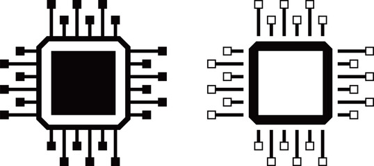 白黒のICチップアイコンセット_04