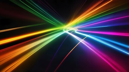 デジタルデータ、高速な光、レインボー、背景｜digital data, fast light, rainbow, background. Generative AI