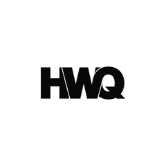 HWQ letter monogram logo design vector