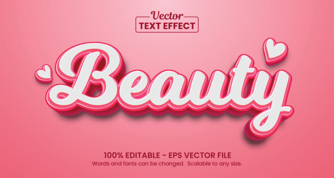 Pink Beauty text effect, Editable text effect	