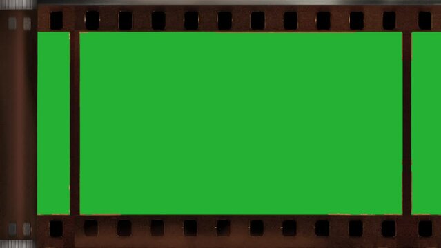 Sprocket hole, film frame overlay on Green screen 