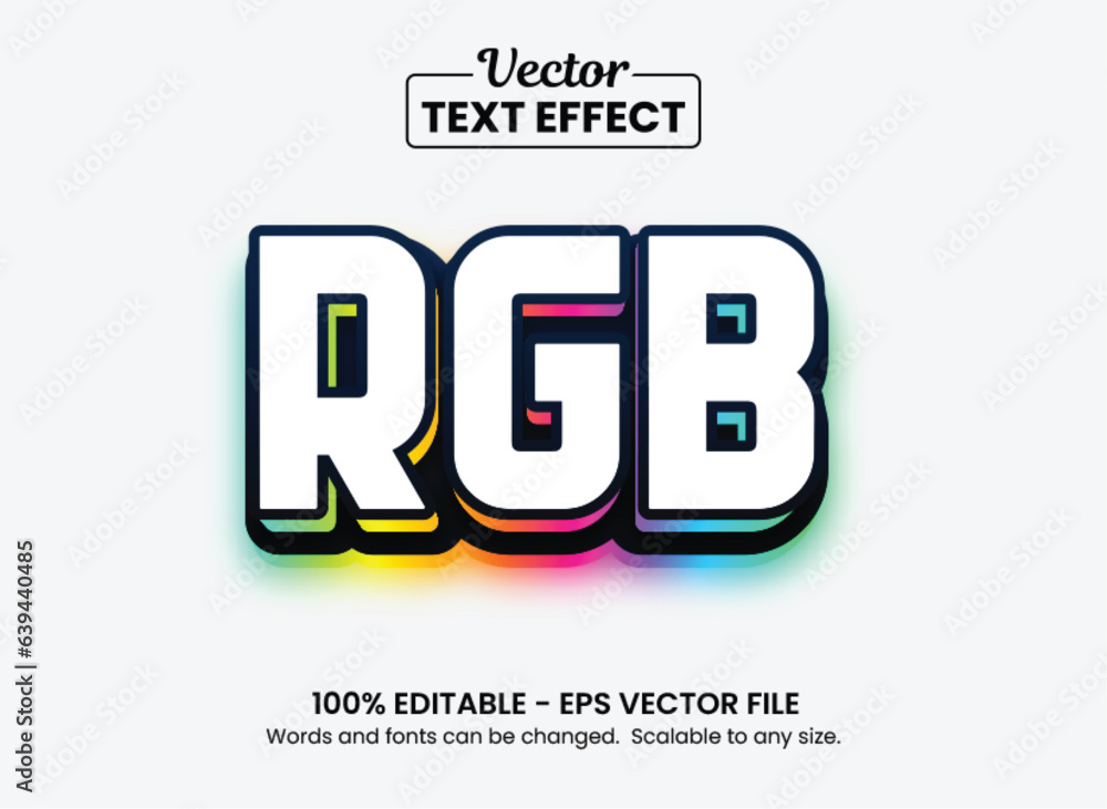 Fototapete rgb colorful light text effect design, editable text effect.