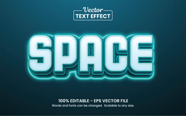 Outer Space neon light, Editable Graphic Style text effect