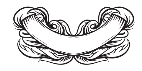 Decorative vintage set of thin calligraphic elements: 
borders, frames, dividers, ornaments, page decoration.
Combinations for retro design, greeting cards,
certificates and invitations 
Ribbon banner