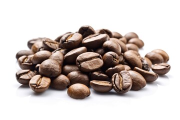 Naklejka premium a white background and a clipping path-isolated coffee bean. Generative AI