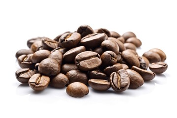 a white background and a clipping path-isolated coffee bean. Generative AI