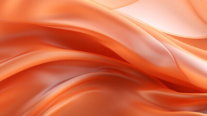 Elegance abstract soft focus wave glossy orange fabric use for background