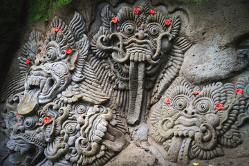 Bali wall carvings 