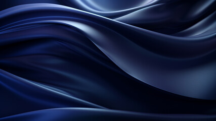 Fototapeta premium Elegance abstract soft focus wave glossy dark blue fabric use for background