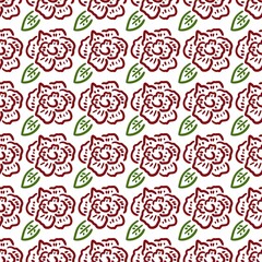 seamless pattern with abstract flowers