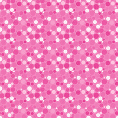 Abstract pattern of pink dots on pink background. Shiny pink polka dot pattern.
