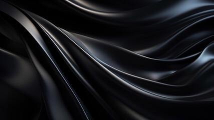 Obraz premium Elegance abstract soft focus wave glossy Black fabric use for background