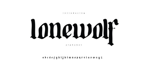 Metal Gothic lowercase bold distracted blackletter font