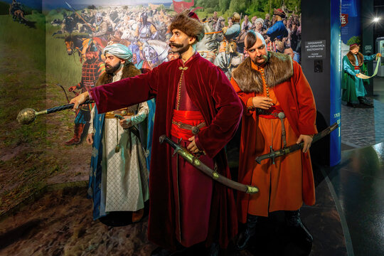 Battle of Konotop against Moscow Army (1659) and Hetman Ivan Vyhovsky at Making of the Ukrainian Nation Museum - Kiev, Ukraine