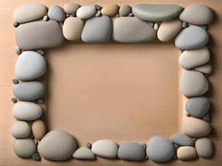 3d rendering of a stone wall with a frame of stones