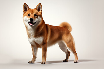 a shiba standing on isolate white background