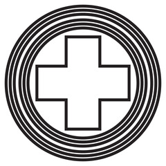 caduceus icon on metal internet button